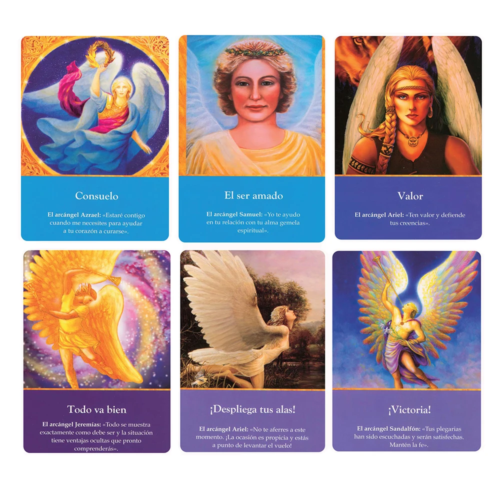 12 × 8.7 cm Cartas Adivinatorias De Los Arcángeles - Juego De 45 Cartas Y PDF Libro De Guía