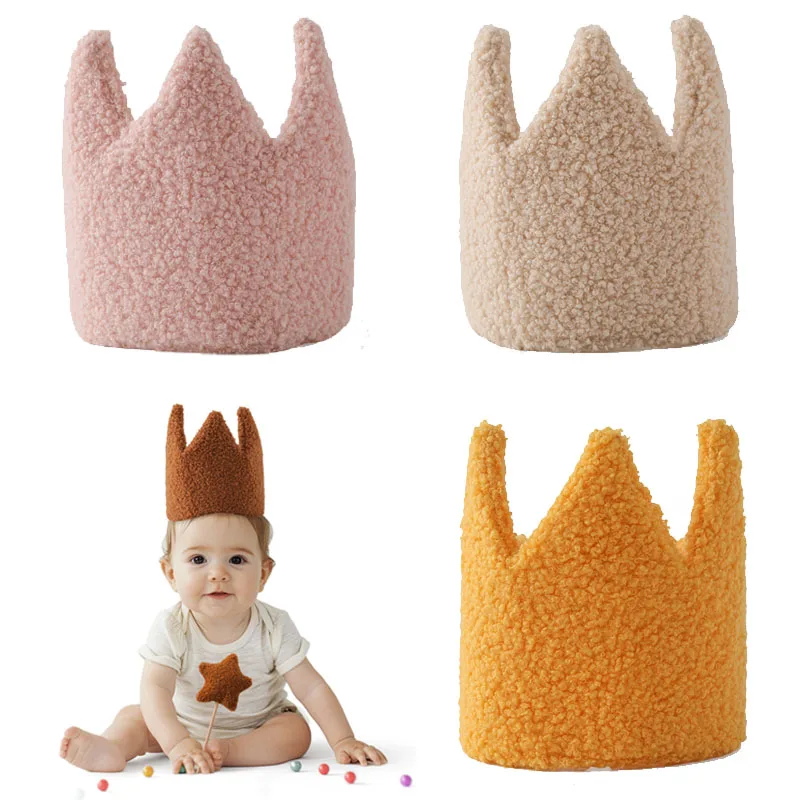 Cartoon Plush Crown For Baby Hat 100% Cotton Soft Empty Top Hat Autumn Winter Newborn Hat Baby Care Products Birthday Gifts