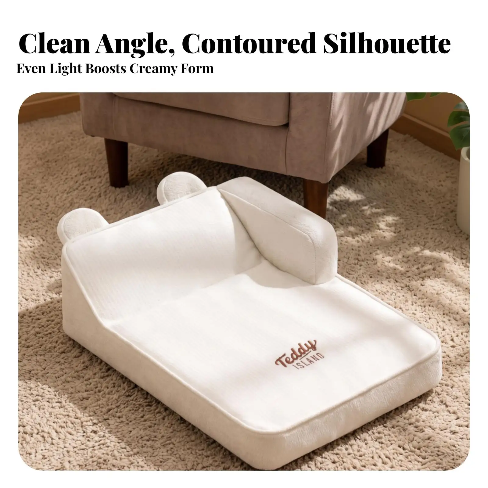 Cama para Animais de Estimação em Fleece Macio com Borda Arredondada para Cães Pequenos, Almofada Lavável para Uso Interno