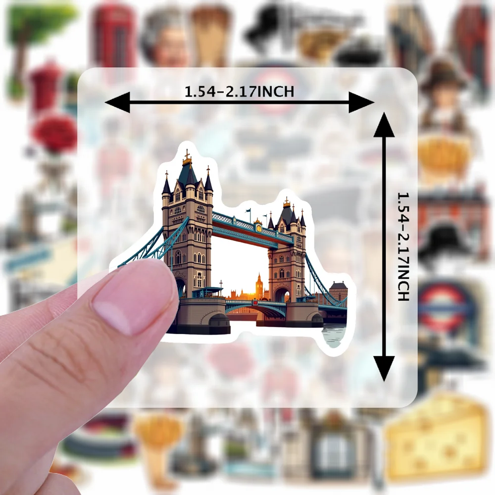 35pcs-70pcs Iconic British Culture Stickers Cartoon London Iconic Teacher Reward Stickers PVC Sticker For Phone Laptop Car