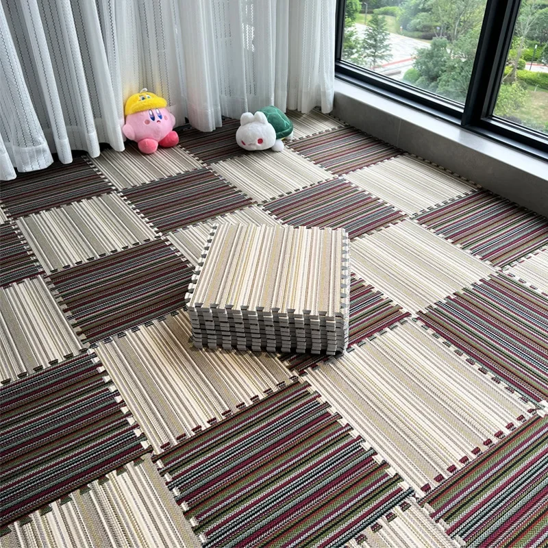 

Bedroom foam stripe square splicing carpet living room climbing foam mat floor cold proof balcony room decoration DIY floor