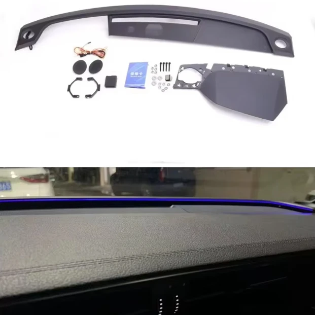 Automotive 64-Color Dashboard Vent Decoration Ambient Light for Audio LED Interior Auto Lighting