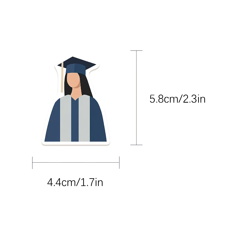 50/100 PCS Graduation Season Themed Stickers, Decorative Decals for Diaries, Stationery, Notebooks, Laptops and Scrapbooks
