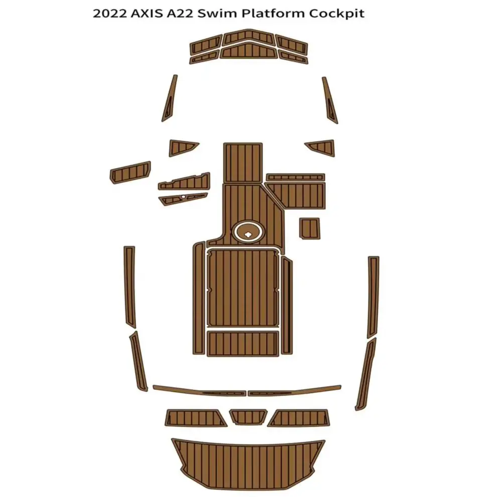 

2022 AXIS A22 Swim Platform Cockpit Pad Boat EVA Foam Faux Teak Deck Floor Mat SeaDek Gatorstep Style Self Adhesive ave161