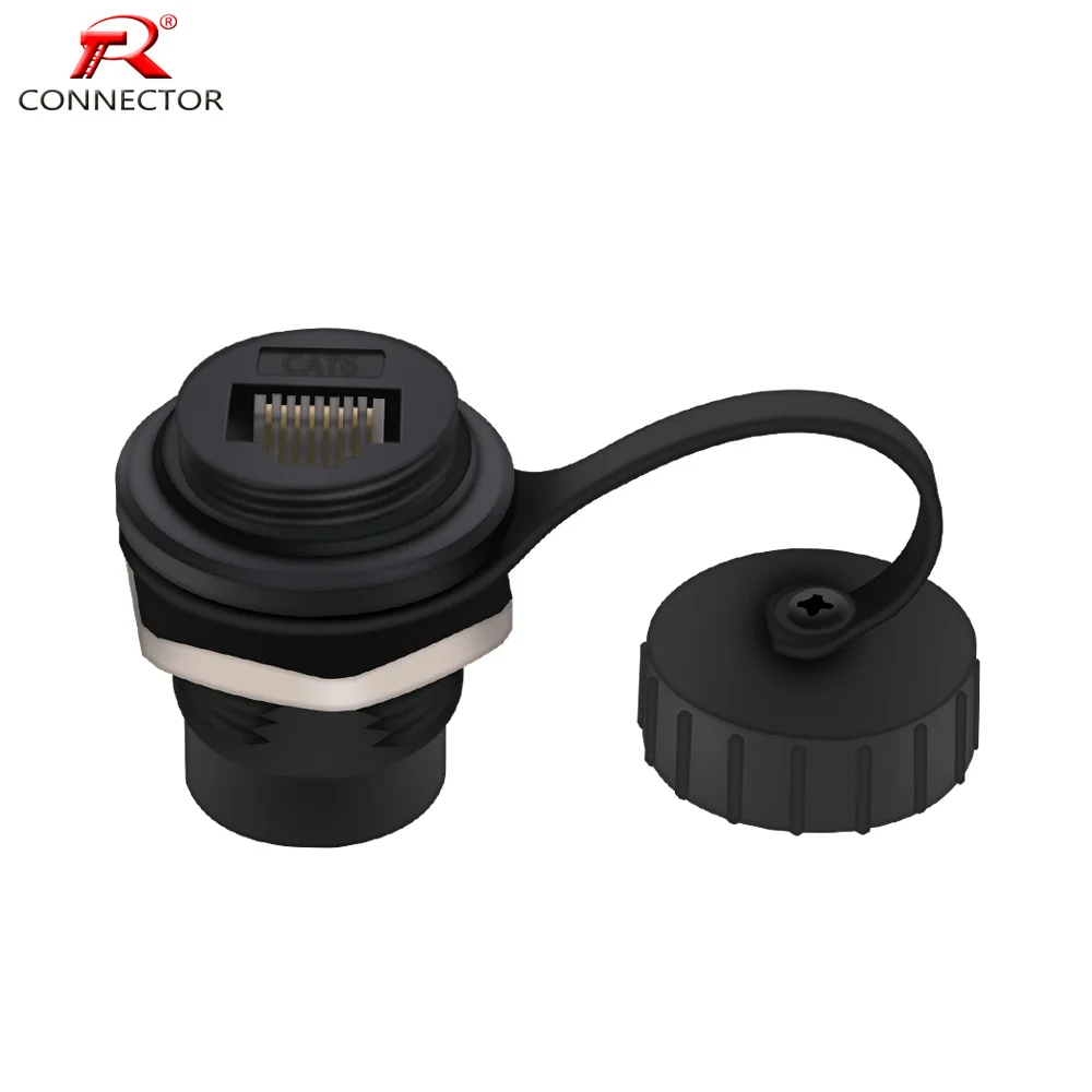Conector RJ45, CAT.6, CAT6A, tipo D, 8P8C, carcasa metálica + pines de cobre, conector de red hembra RJ45 para montaje en Panel