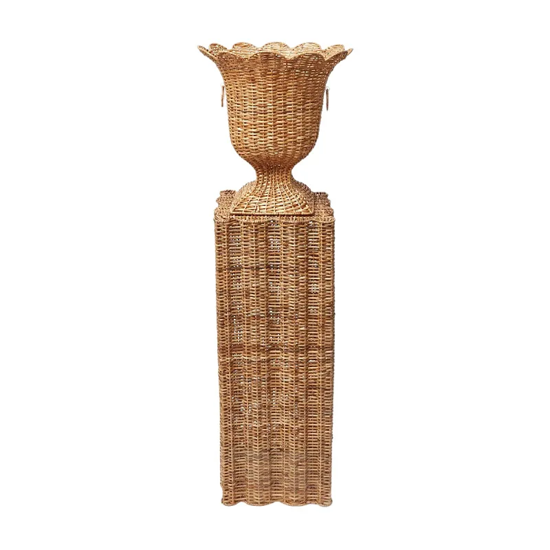European rattan large vase high hand-woven simple hotel famous hotel lobby dried flower arrangement living room decoration