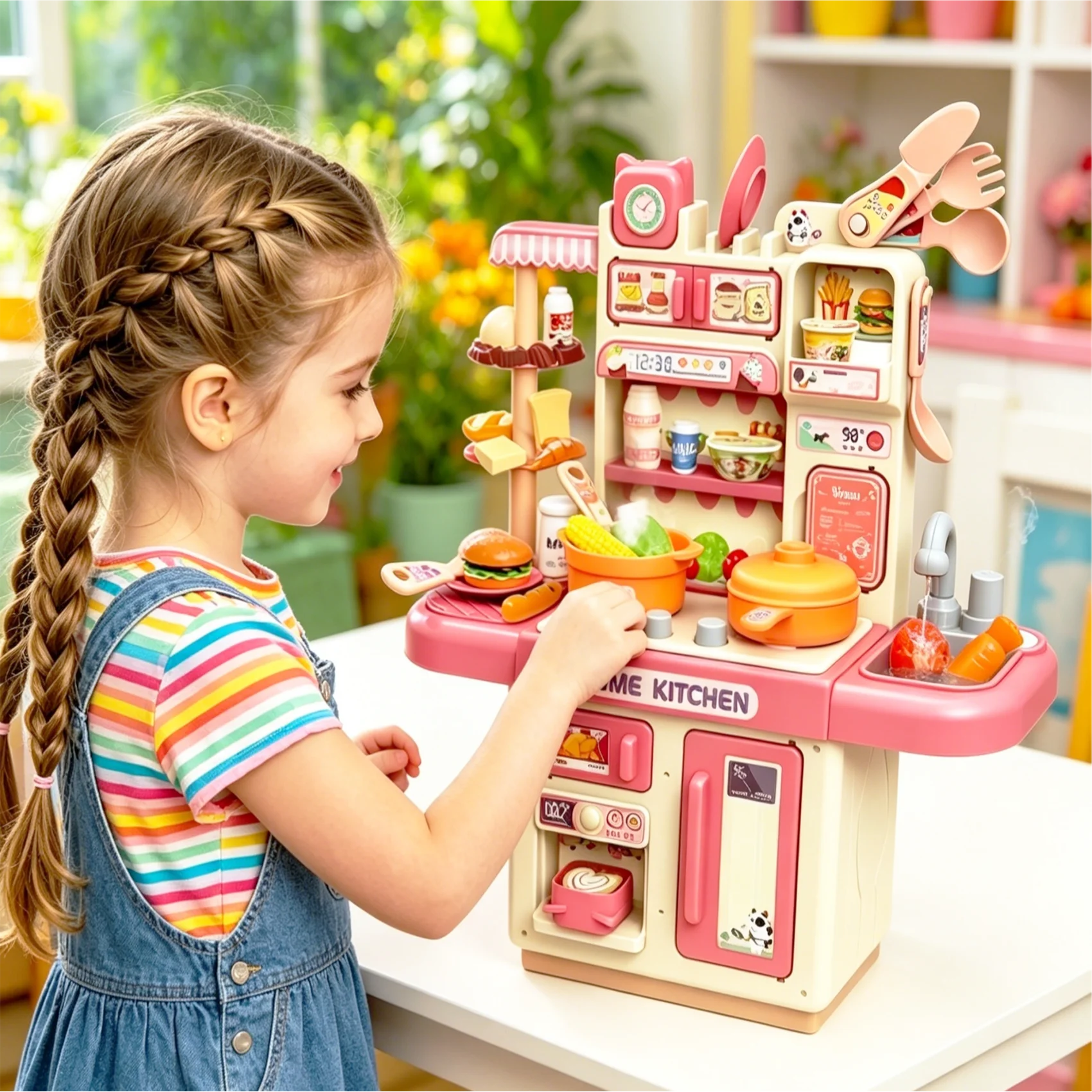 

Simulation Kitchen Toy Cooking Stove with Spray Cooking Food Kitchen Accessories Pretend Play Game Kid Girl Birthday Gifts