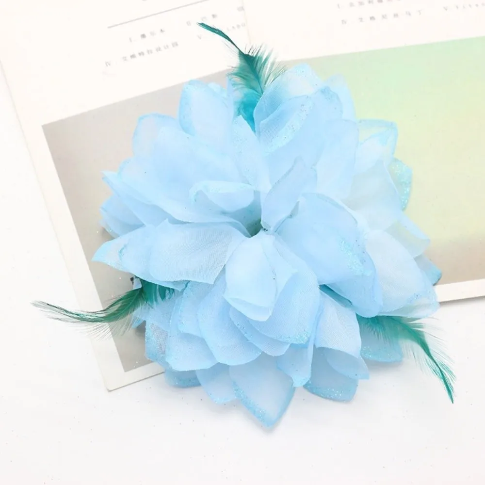 New Elastic Flower Headband Colorful Flower Hair Clip Wrist Band Corsage Dance Performance