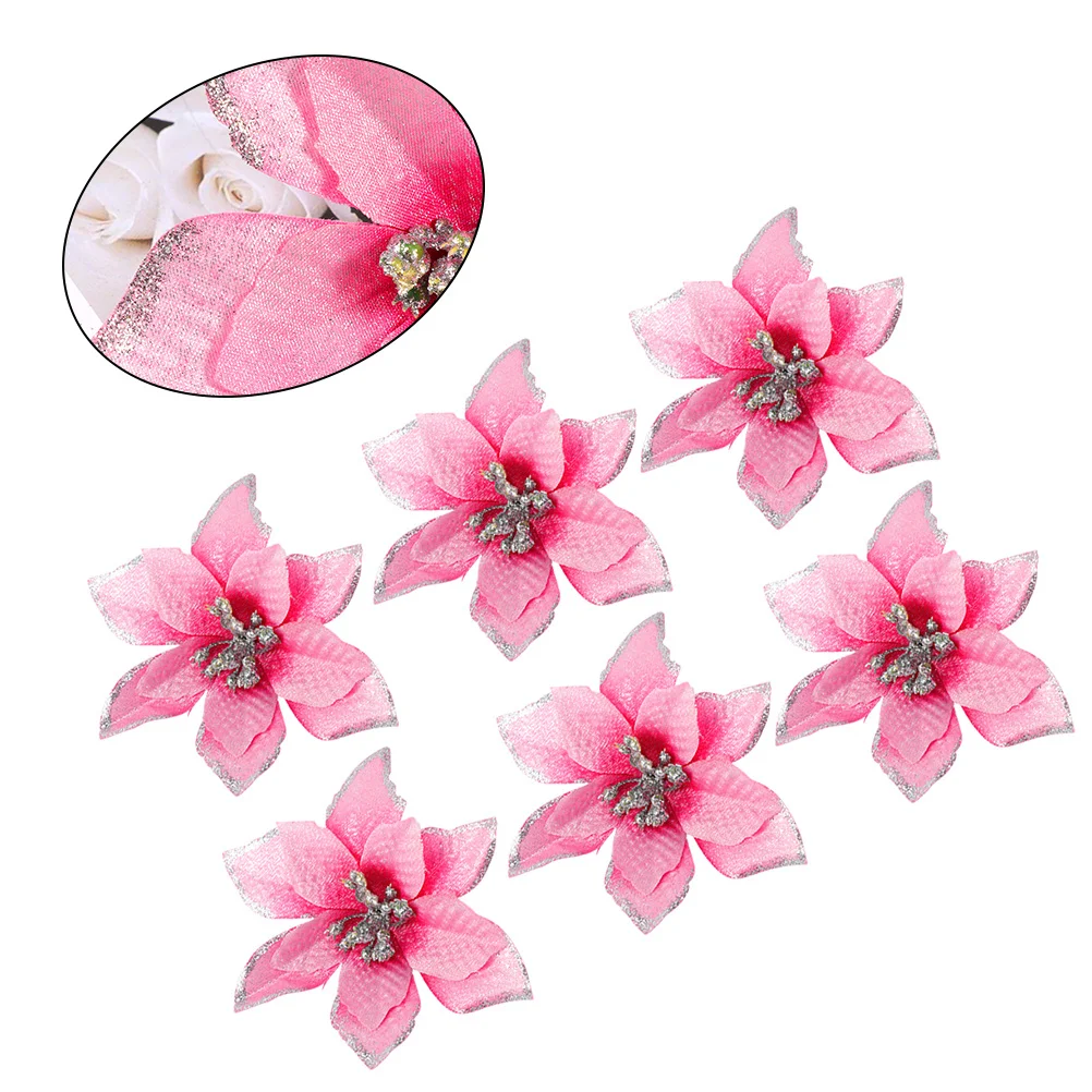 

36 Pcs Christmas Flower Decoration Decorations Flowers Pendant Party Artificial