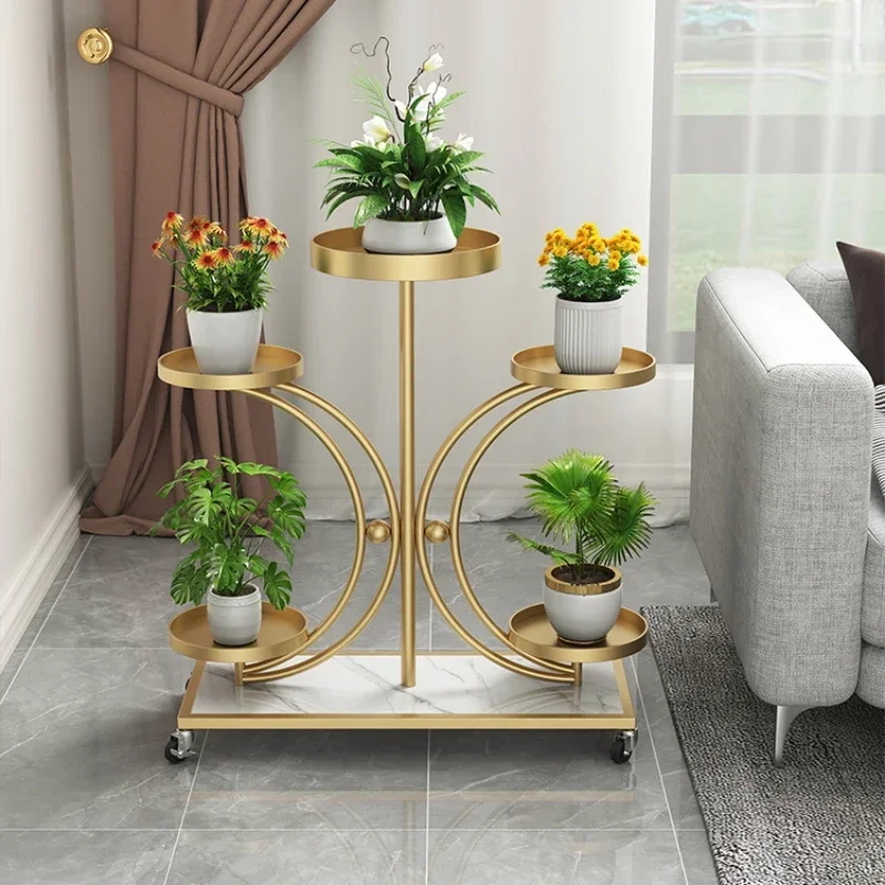 European Plant Support Light Luxury Metal Flower Stand Multi-layer Creative Rack for Plants Stable Load-bearing Indoor Garden