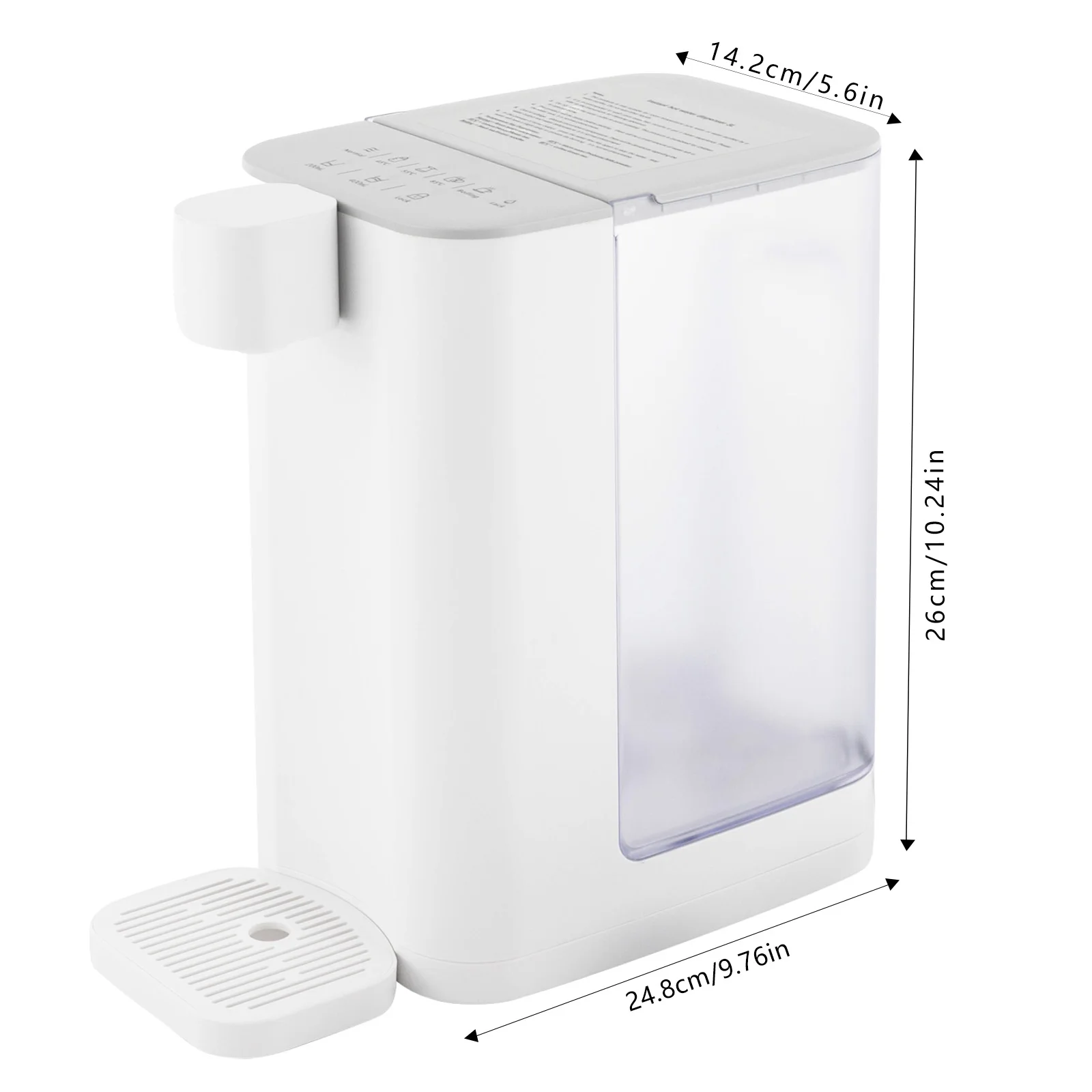3L Instant Hot Water Dispenser, 1600W 5-Temp Adjustable (45-100°C), US Plug with LED Display (White)