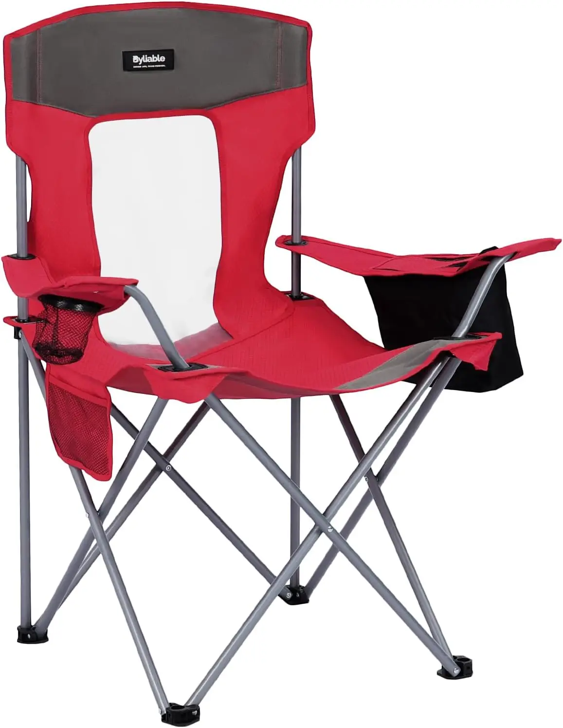 

Portable Folding Camping Chair with Cooler Bag, Cup Holder & Side Pocket for Adults – Outdoor Lawn Chair for Camping, Beach, Hik