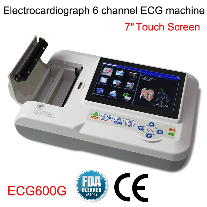 CONTEC NEWEST LCD Touch Screen 12-Lead Electrocardiograph Resting ECG  ECG600G