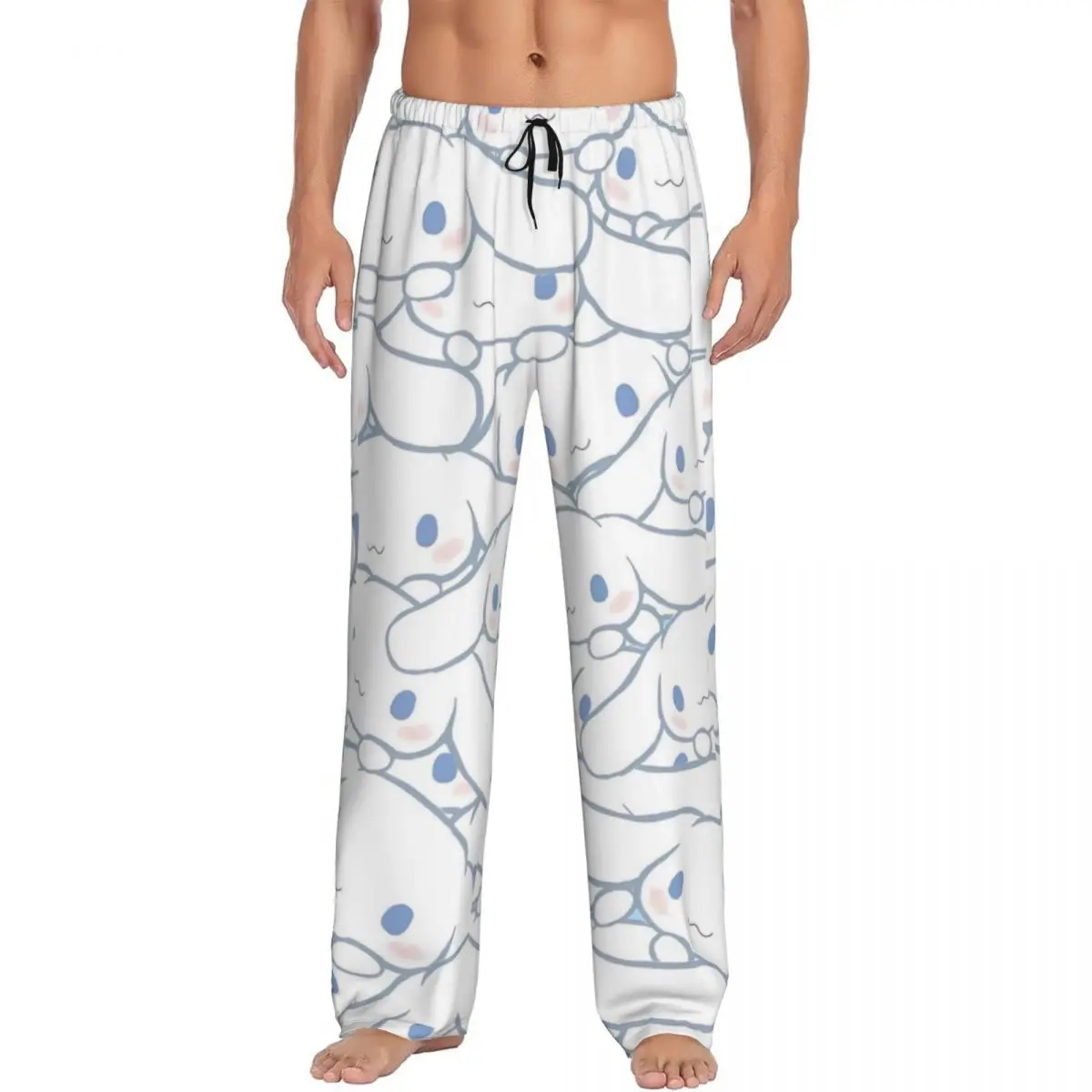 

Custom Printed Men Cinnamoroll Pajama Pants Manga Sleepwear Sleep Lounge Bottoms with Pockets