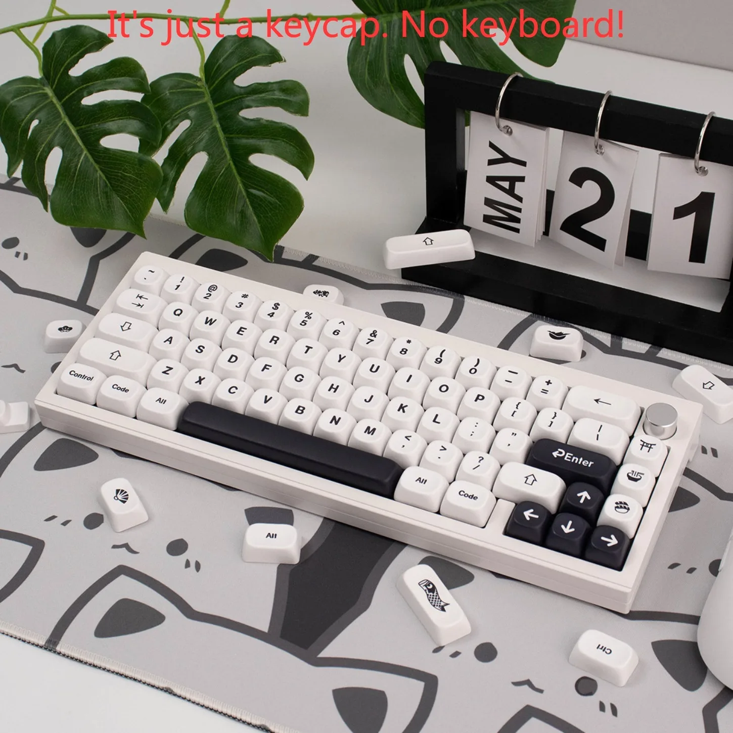 MOA Minimalist Black White English Keycaps PBT 144 Keys for Wooting Mechanical Keyboard Custom Gaming Keycap Set