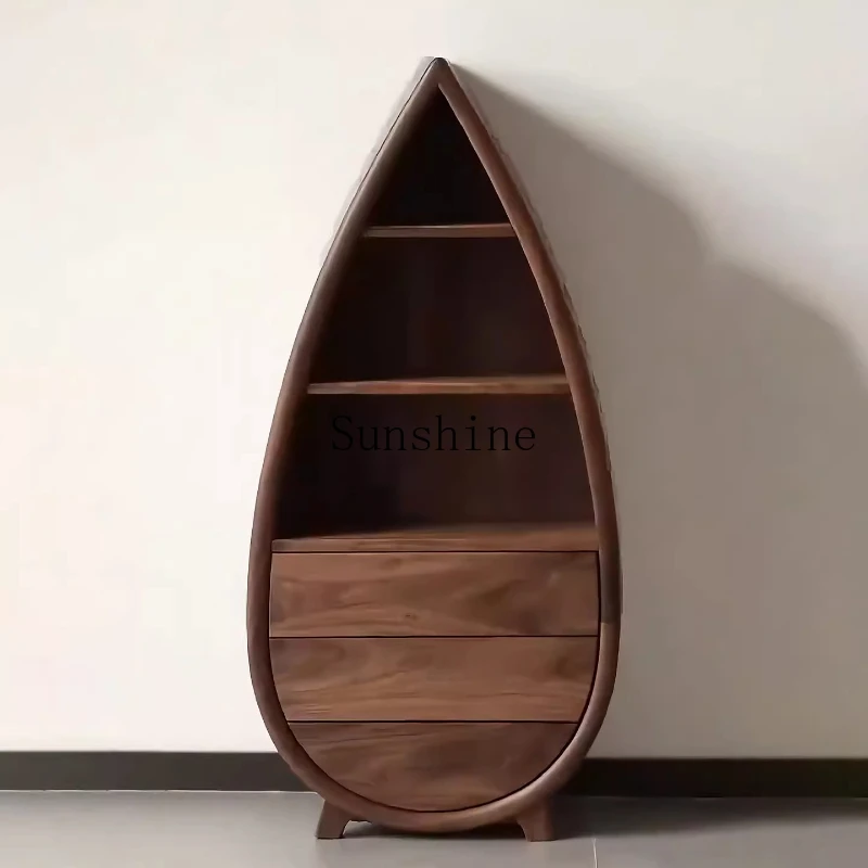 

Italian minimalist water drop three bucket cabinet living room creative solid wood storage cabinet