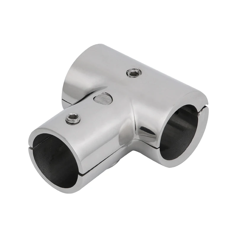 22/25mm Boat Hand Rail Fittings 90 Degree Marine 316 Stainless Steel Tee Corrosion Resistant Hand Rail Fitting