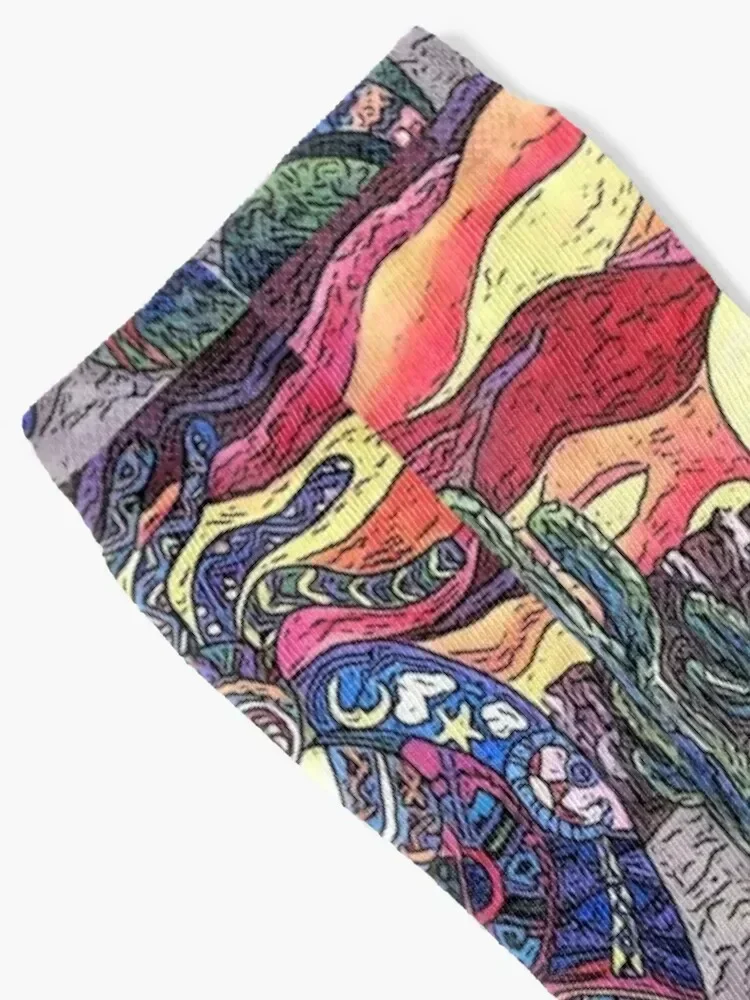 Kokopelli sunset Socks Running New year's valentine gift ideas cute Socks Woman Men's