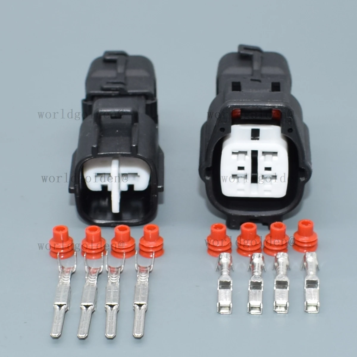 6188-0472 6189-0685 Automotive Black Connector Housing With Terminals For Engine Wire Assembly & Red Seal Install
