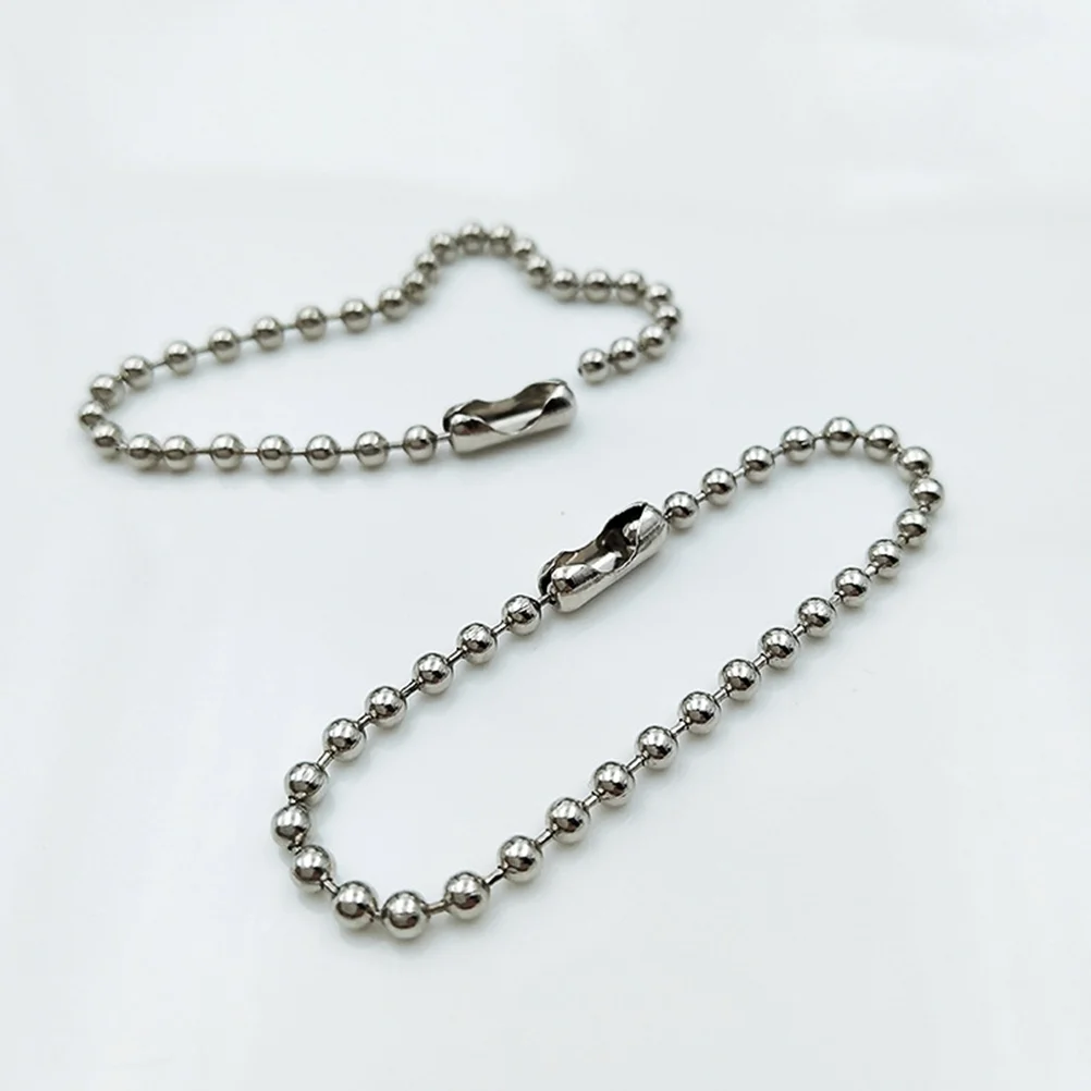 200 PC Bead Chain Stainless Steel Key Fob Link Connectors Chains Clasp Ball Long