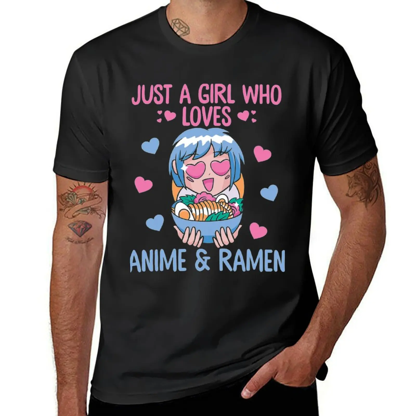 

Just A Girl Who Loves Anime And Ramen T-shirt plus sizes animal prinfor boys mens graphic t-shirts hip hop