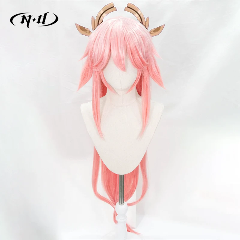 엔드야 마이코 코스프레 가발 겐신 임팩트 코스프레 헤어피스 히트레지스턴트 합성 여성용 코믹콘 코스어 게임 파티