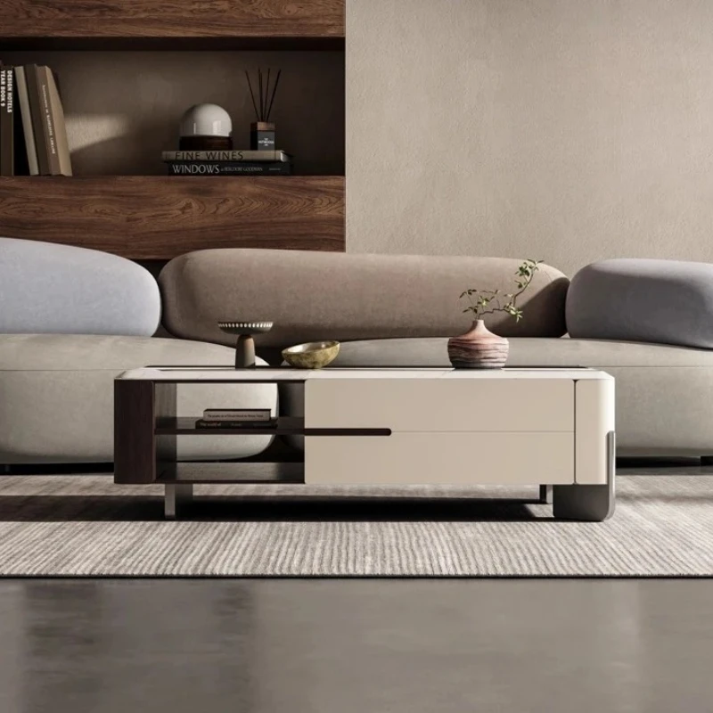 

Современный простой мраморный журнальный столик для гостиной, минималистичный, высококачественный, из массива дерева.