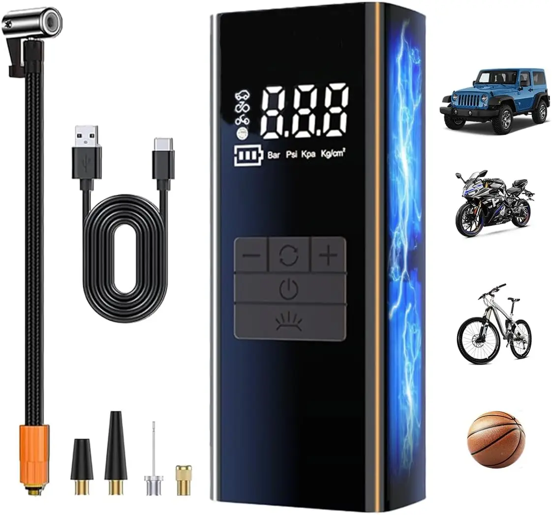 

Portable Tire Inflator 150PSI, 20000mAh Air Compressor with LCD Display & Emergency Light