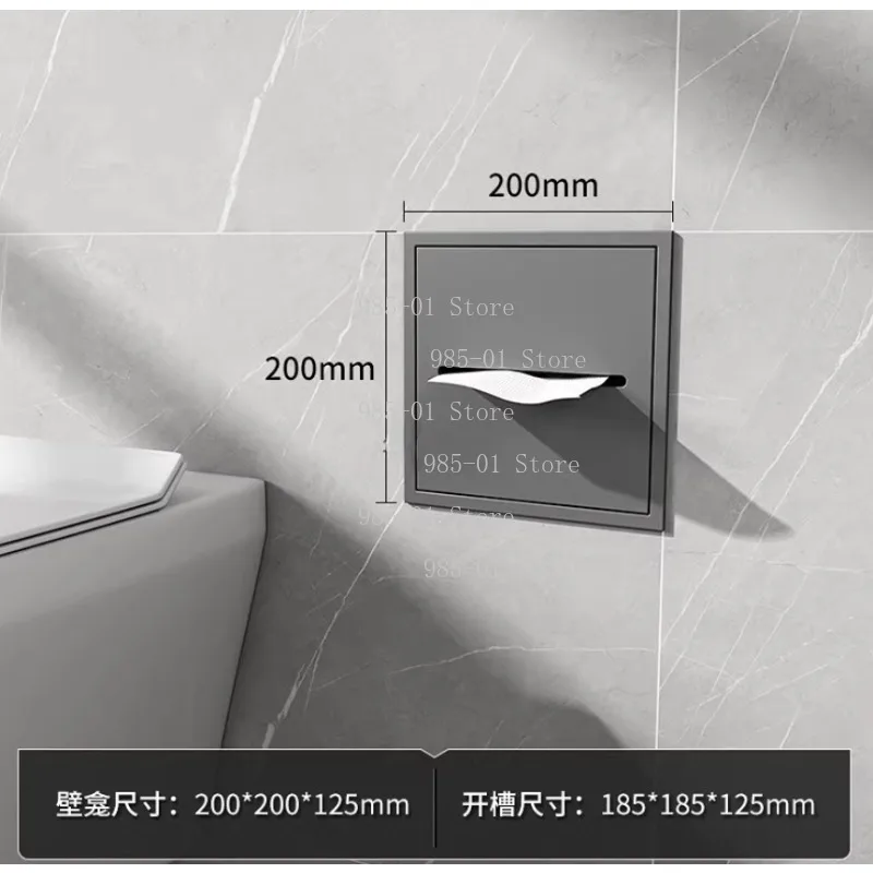 Stainless Steel Recessed Bathroom Storage Cabinet Wall Niche Tissue Box Toilet Paper Holder Organizer view 5