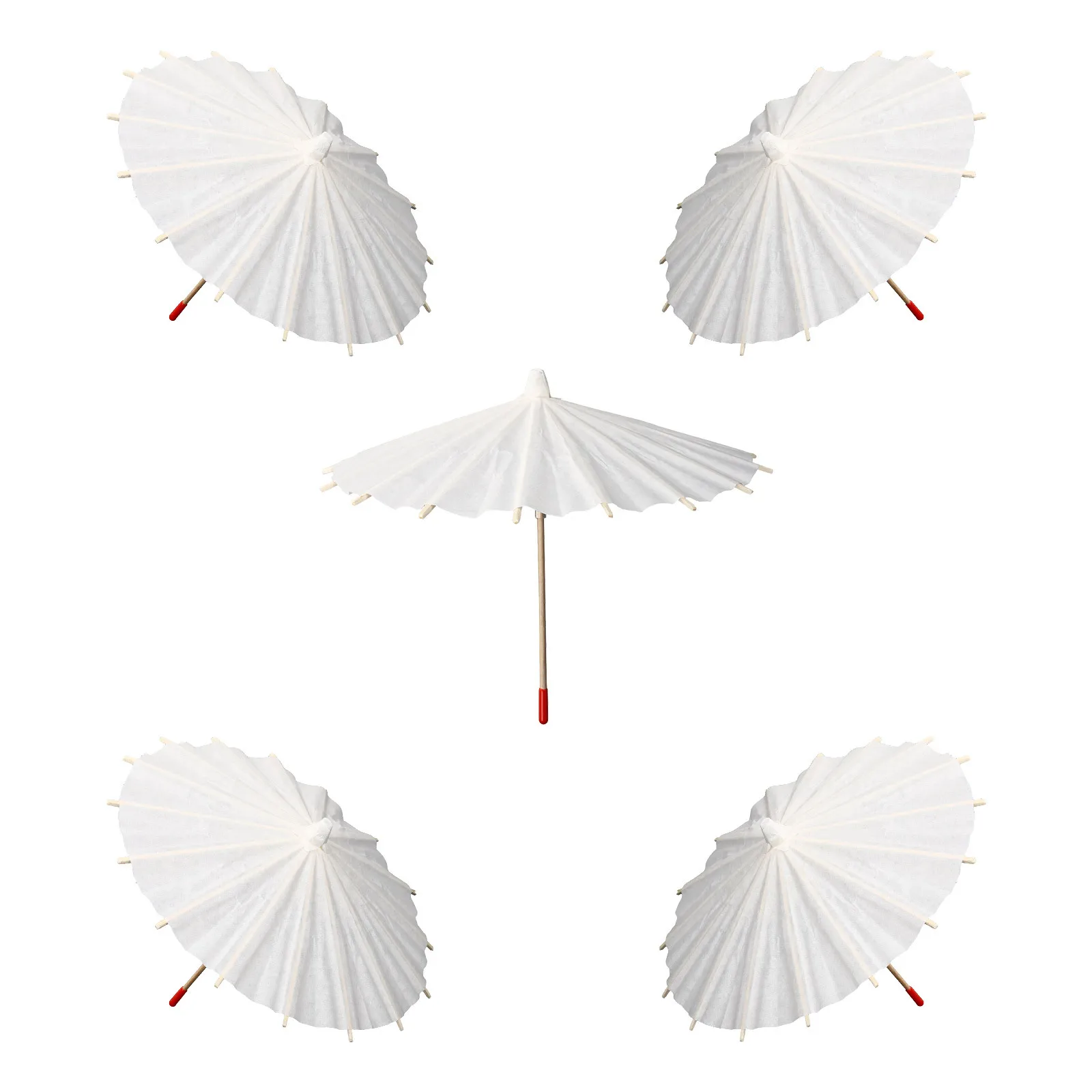 

5pcs Blank Oil Paper Umbrella Premium Wood Paper Diy Painting Supplies For Art Crafts Hand Painting Graffiti Wedding Party Photo