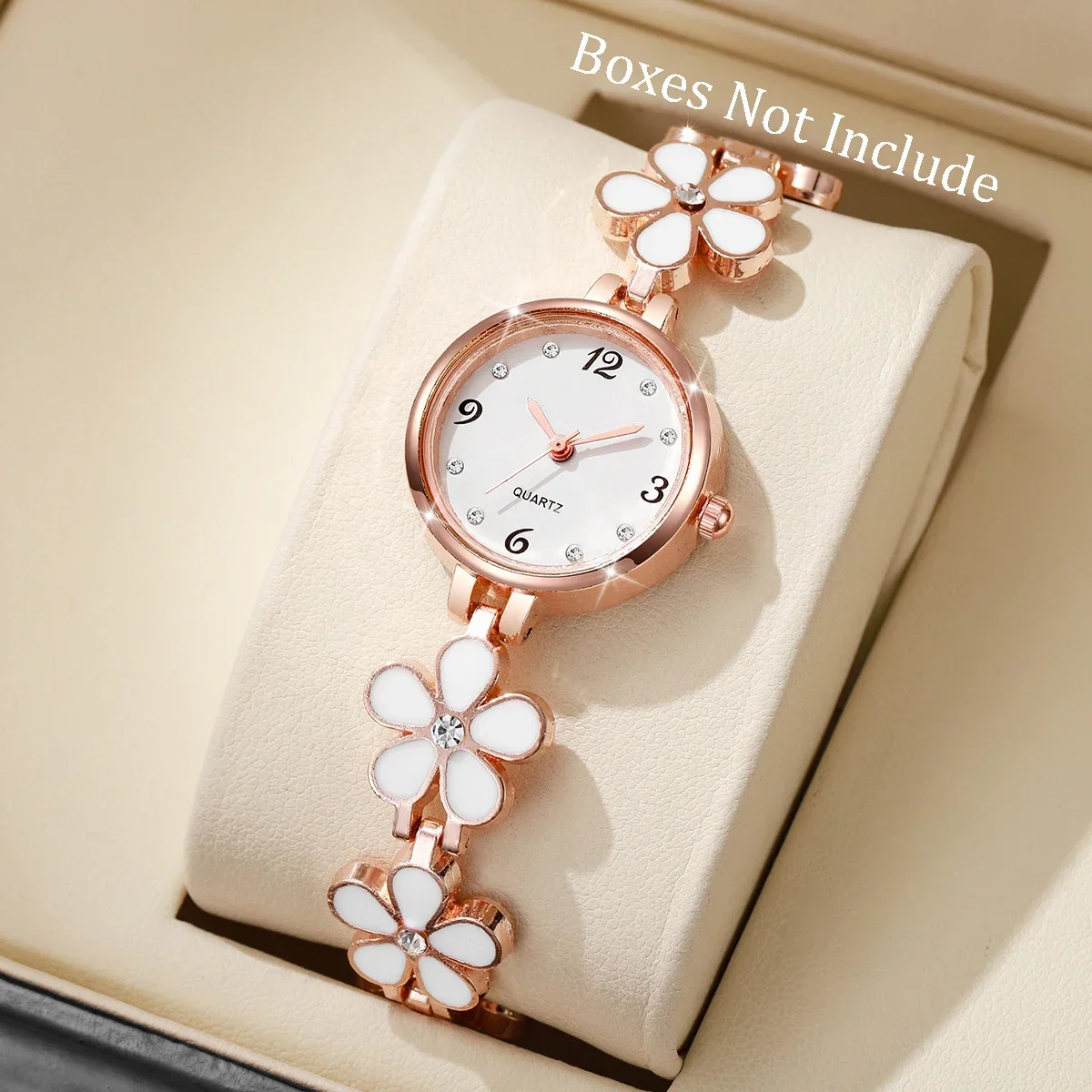 Exquisite trendy leather women's watch round gorgeous fashion quartz watch