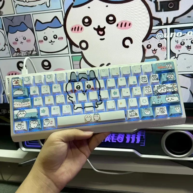 

Chiikawa Theme Keycaps For Mechanical Keyboard Keycaps 125 Keys Set PBT Material Keycaps Heat Sublimation Printing Anti-Fade