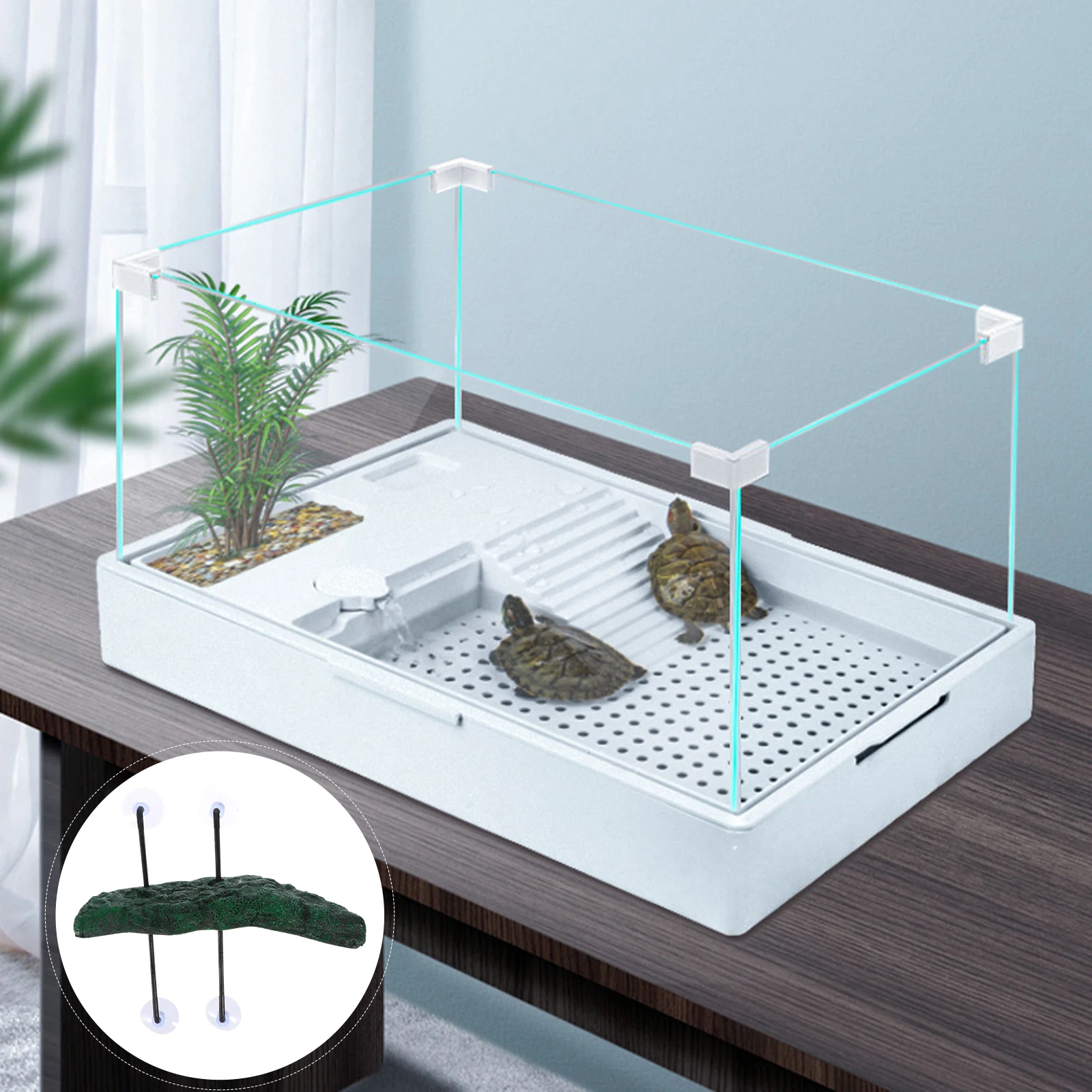 

Floating Basking Platform Dock Sun Drying Rock Fish Decor Environmentally Friendly Foam Material Multi-Functional Reptile Rest