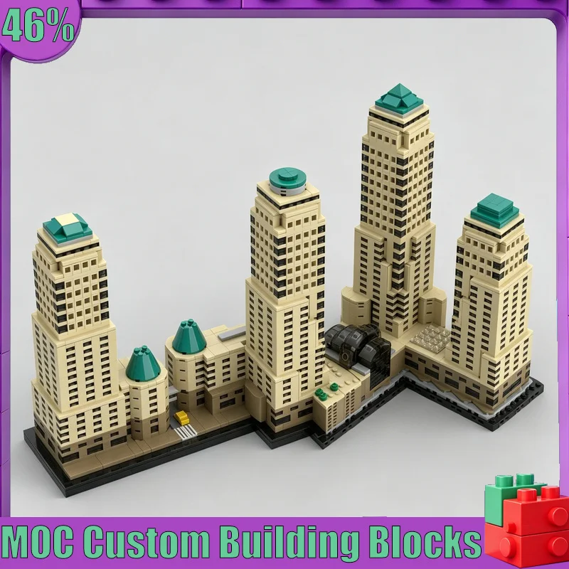 3947PCS World Financial Center MOC Model Custom Puzzle Architecture DIY Assembly Educational Toy Gift Collection Display Blocks