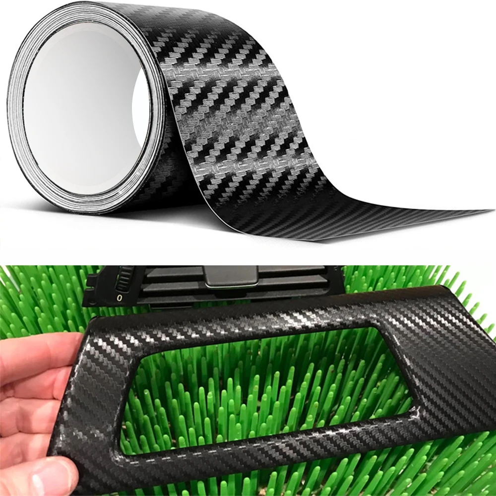 3d fibra de carbono vinil adesivo do carro diy colar protetor tira do peitoril da porta auto espelho lateral anti scratch fita à prova dwaterproof água proteger filme