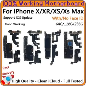 Bilashmart 100% Working Unlocked Motherboard iPhone X / Xr / Xs Max With Face ID Clean iCloud Logic Board Support iOS Update Mainboard