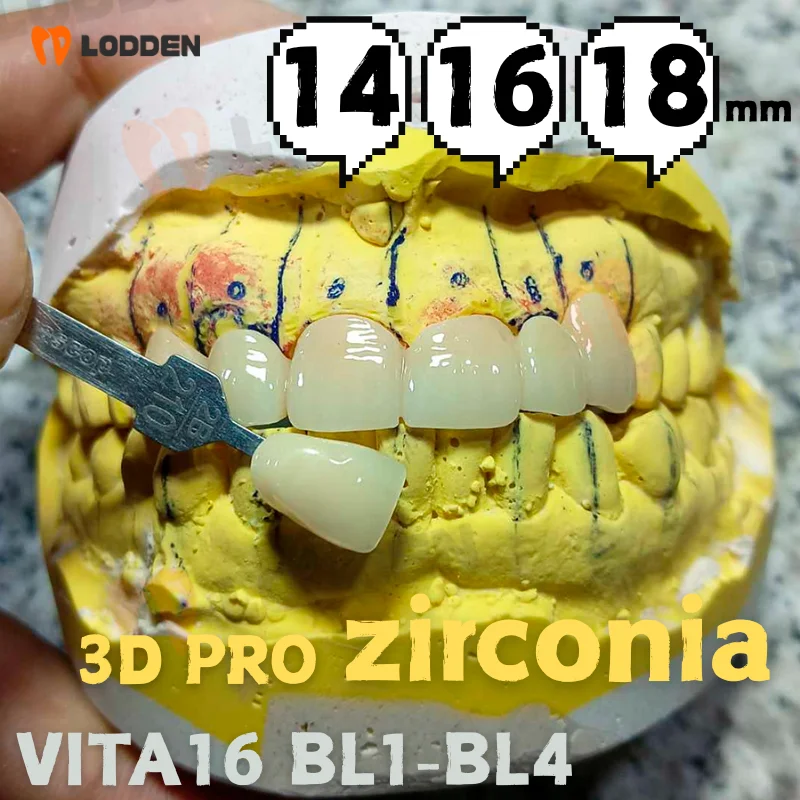 

Lodden 3D Pro Multilayer Zirconia Blocks Dental Lab Materia CAD CAM 98mm System
