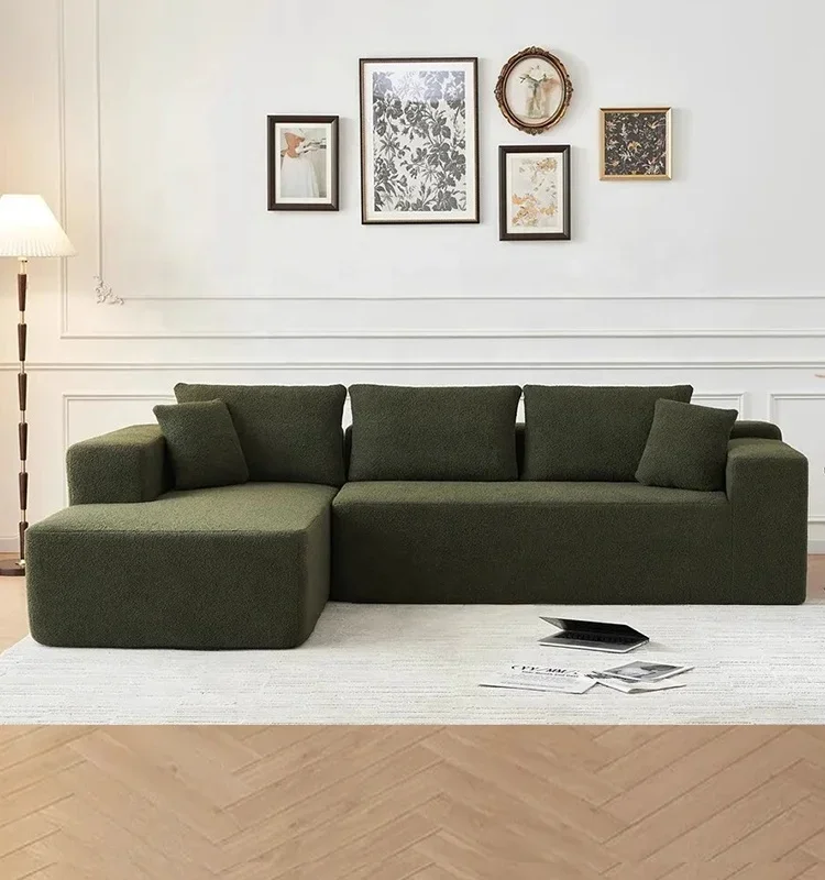 

High Quality Luxury Modern Custom Fabric White High Density Sponge Compressed Modular Sofa Living Room Sofa Family Corner Sofa