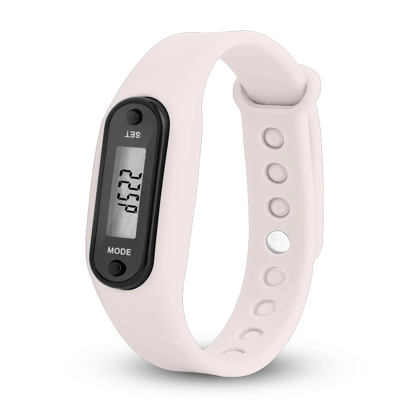 Fitness Pedometer Silica Gel Bracelets Run Step Watch Bracelets Counter Digital LCD Walking Distance Wrap Cuff Smart Watch