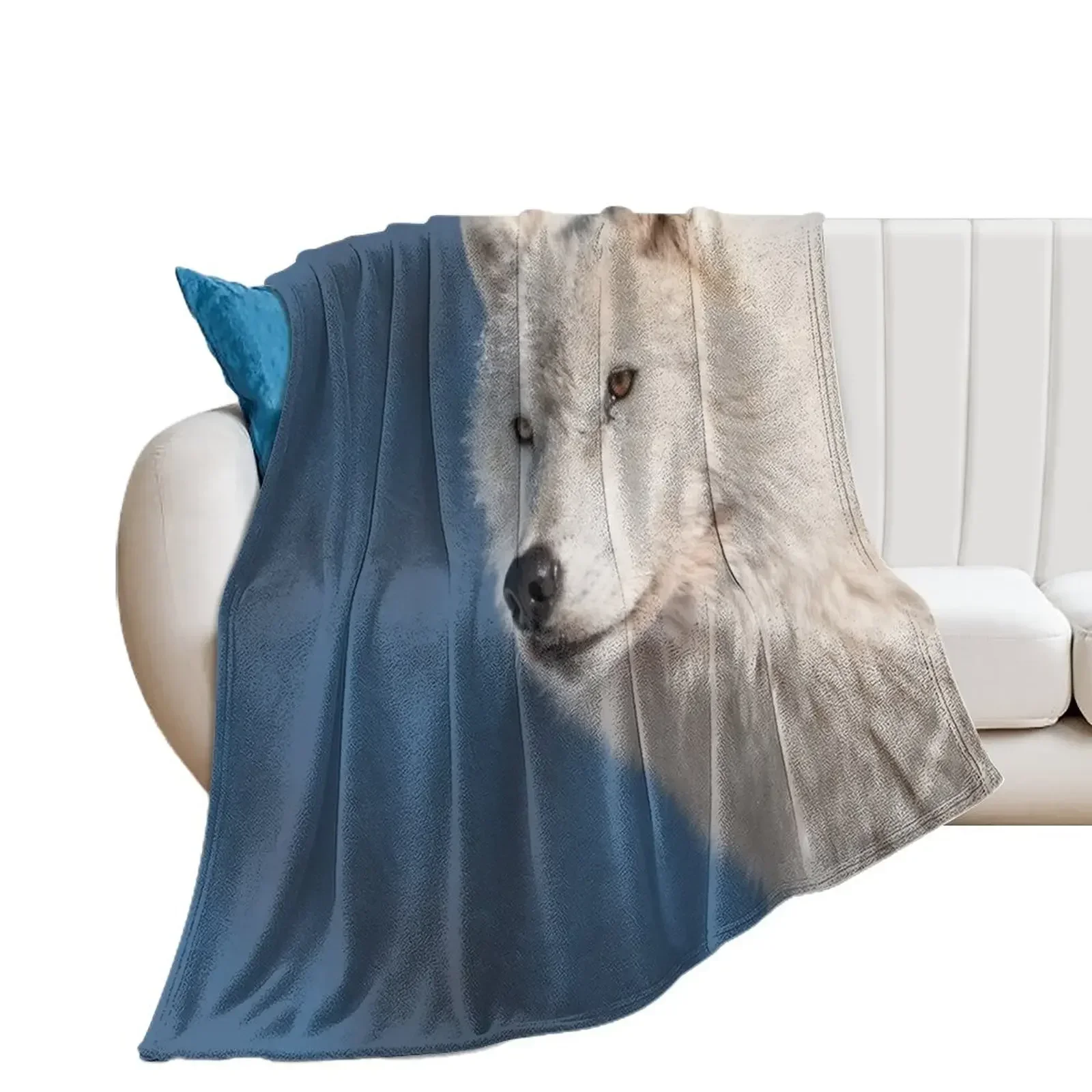 

Arctic Wolf Throw Blanket Personalized Gift Beach Furry halloween Blankets