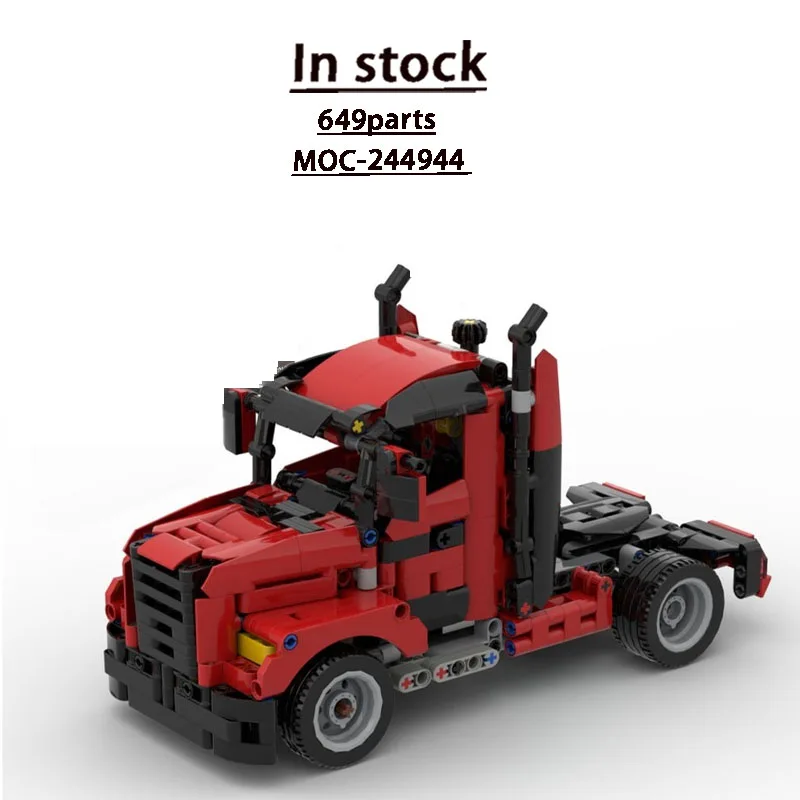 

MOC-244944 New Classic Flat-Nose Semi-Truck Building Block Model 649 Parts Boys Children's Birthday Christmas Toy Gift