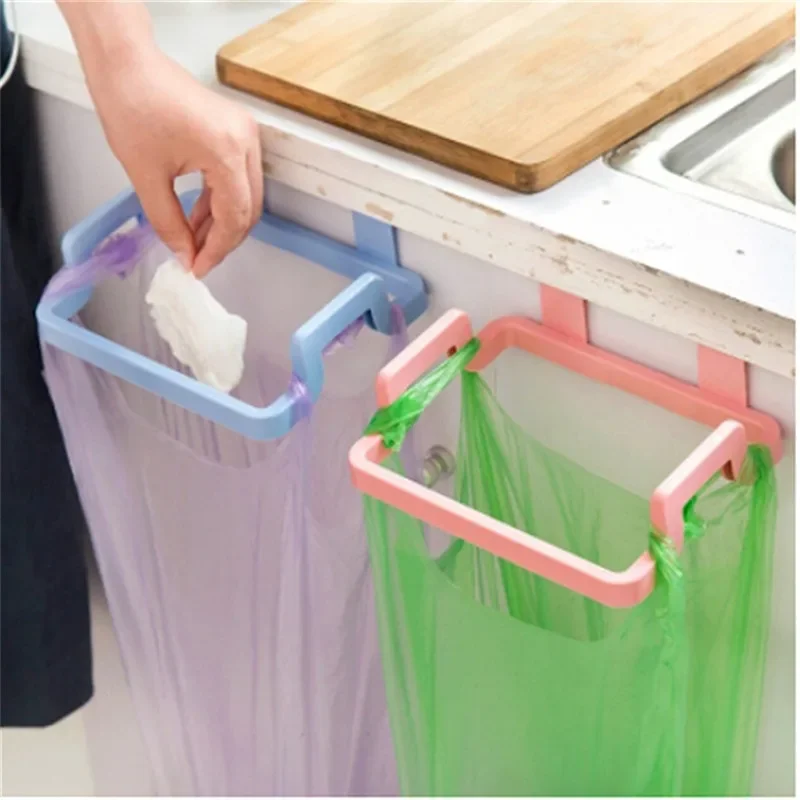 Hanging Trash Rubbish Bag Holder Garbage Rack Cupboard Cabinet Storage Rag Hanger Trash Can Bin Kitchen Accessories Gadget