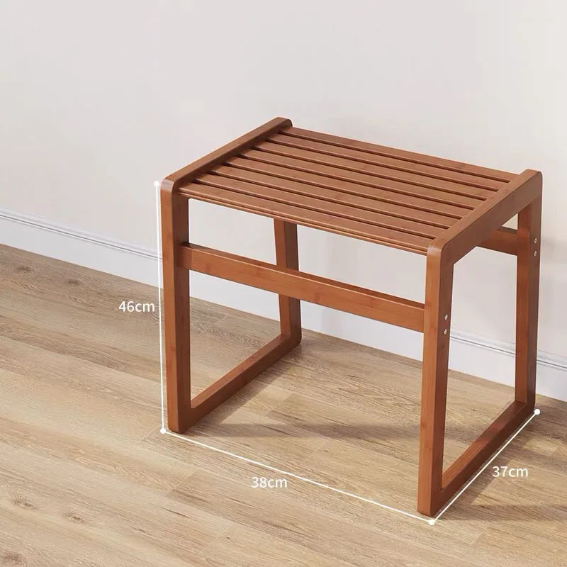 Taburete cambiador de zapatos de estilo chino, reposapiés hecho de madera de bambú, bloque de asiento para niños, taburetes para sala de estar,