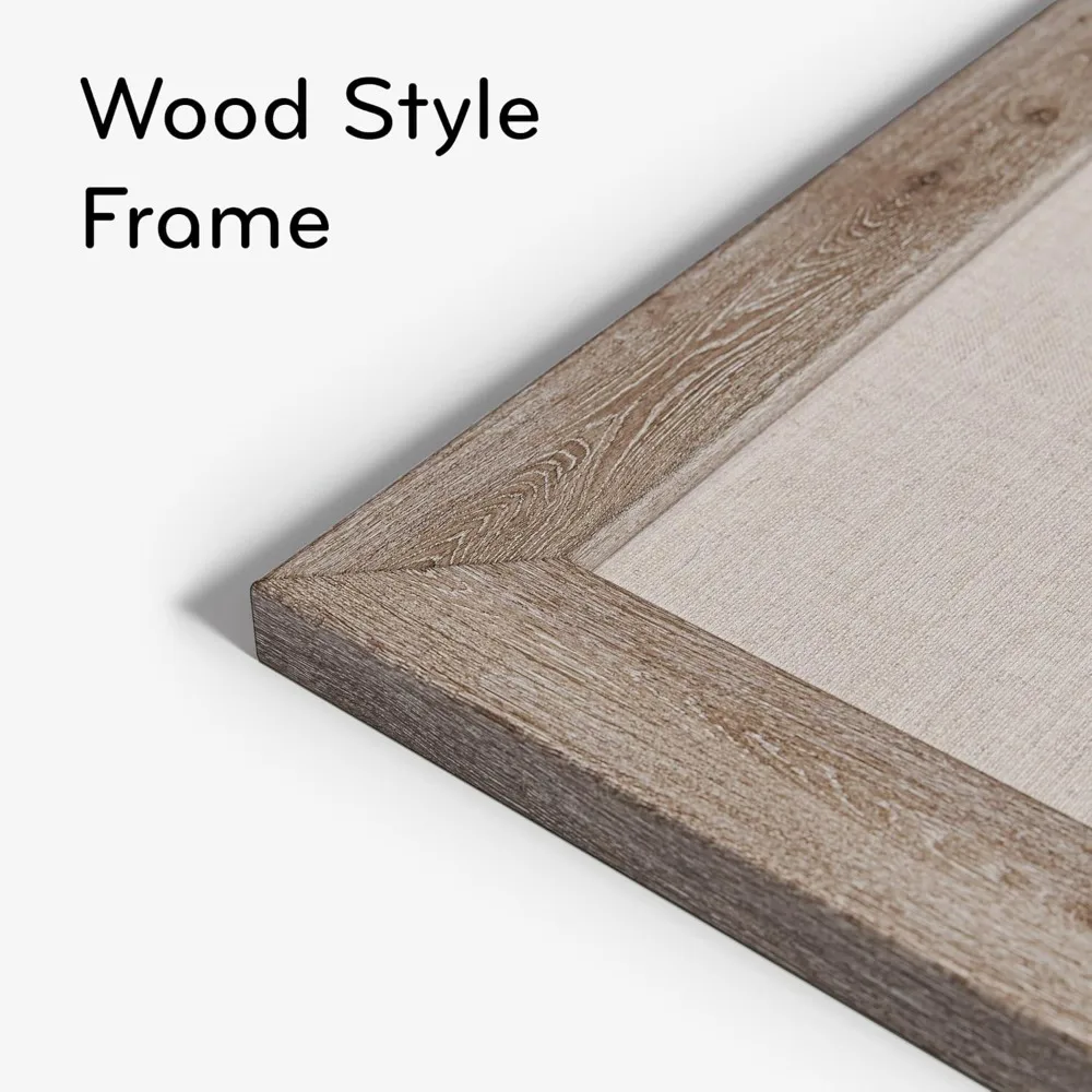 36x24 Inch Rustic Wood Frame Linen Bulletin Board - Industrial Grade Pinning Surface for Office Home Classroom