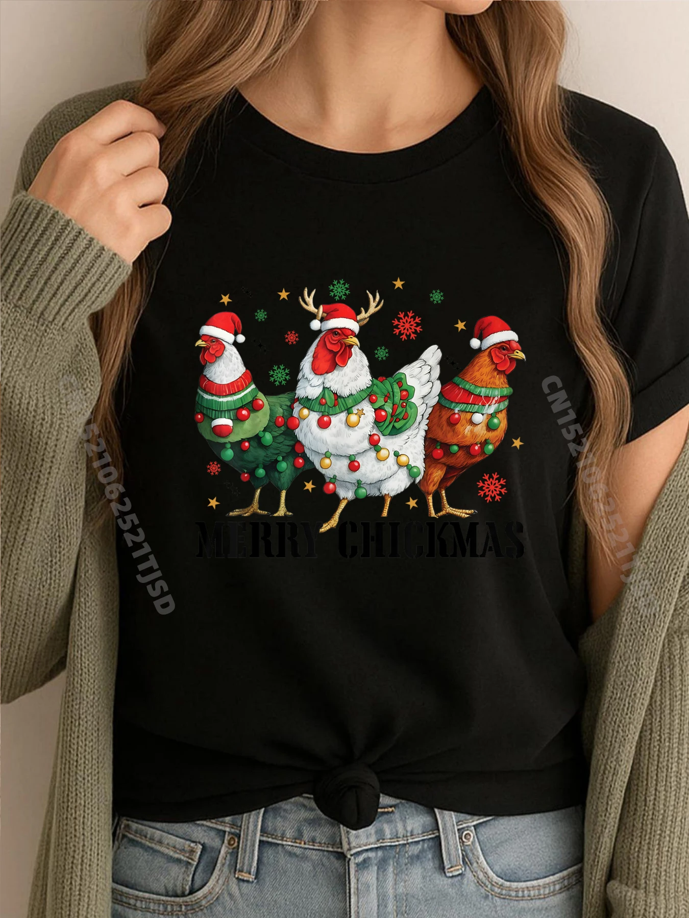 

Merry Chickmas Santa Chicken Farmer Christmas Holiday Clothing Men's T-Shirts T-shirts for Woman Aesthetic