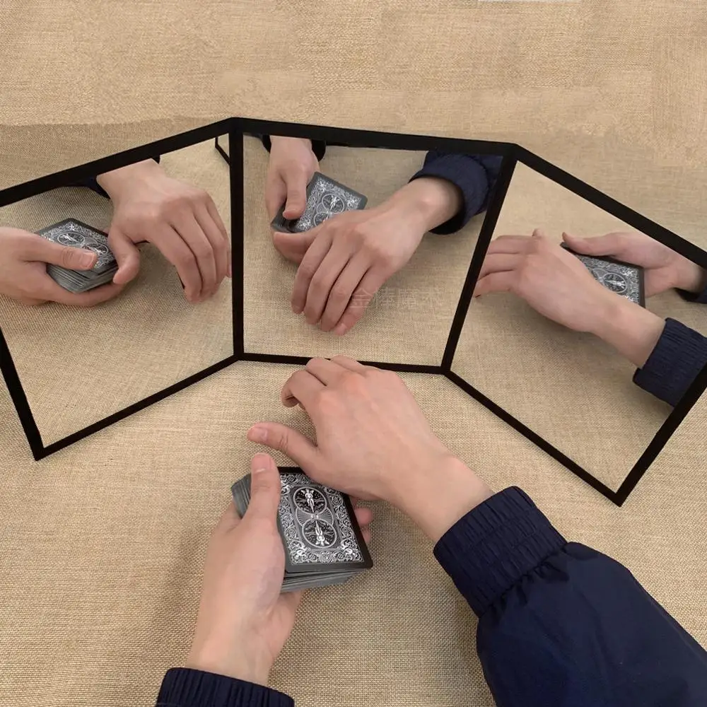 

3-Way Mirror Practicing Mirror For Card Gimmick Illusions Tricks Accessories Stage Professional Baby Toys New