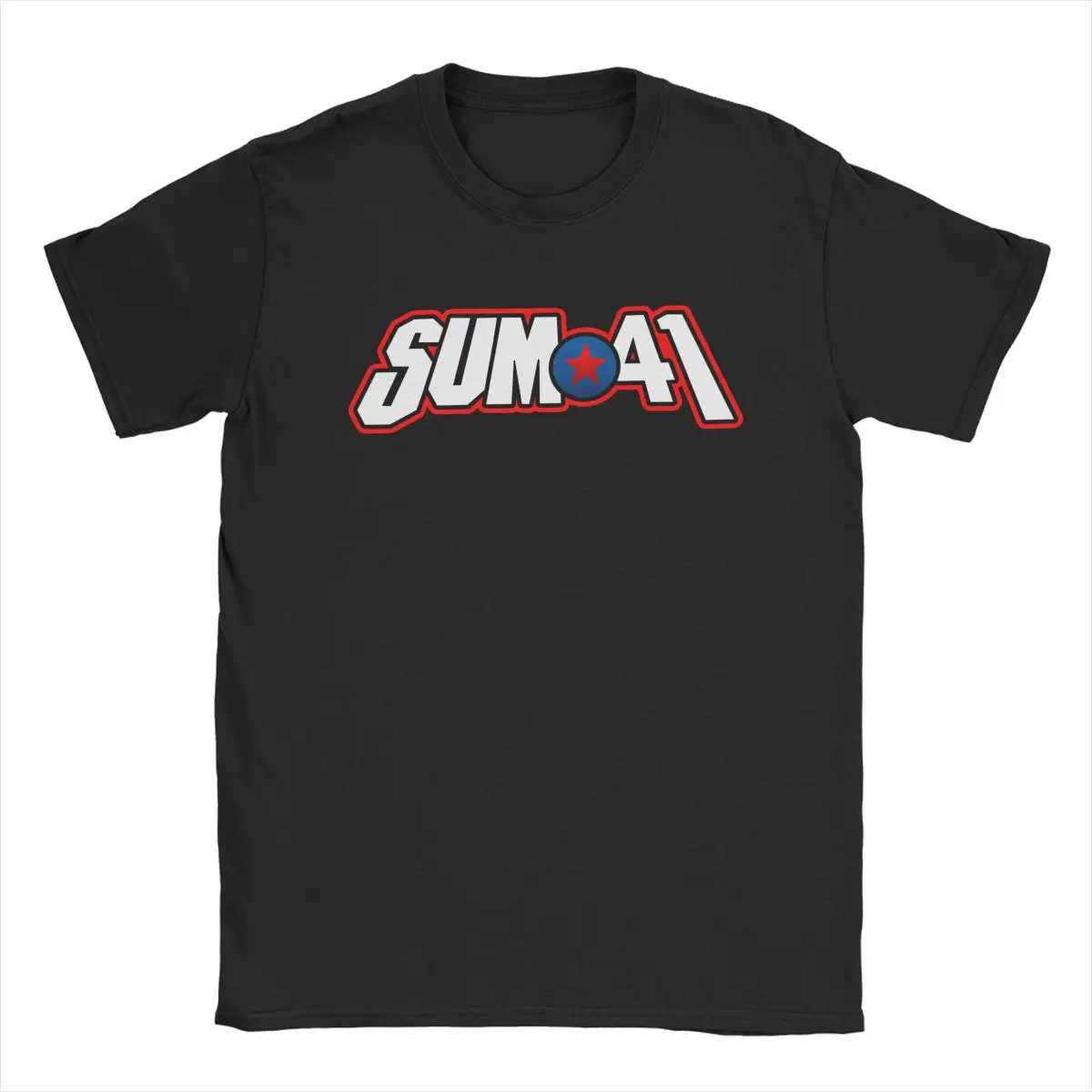 T-shirt manches courtes col rond homme, 100% coton, vêtements cadeau d'anniversaire, Sum 41 Band, SUM41, objets punk