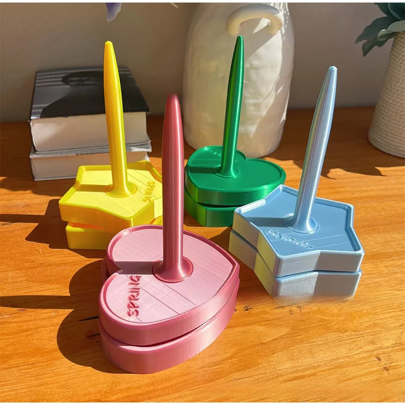 2025, neue glänzende Garn-Spinner-Halter, kreativ, mehrfach geformt, Liebesstern, vertikale Spinnwerkzeuge, Haushaltsgarn-Web-Requisiten