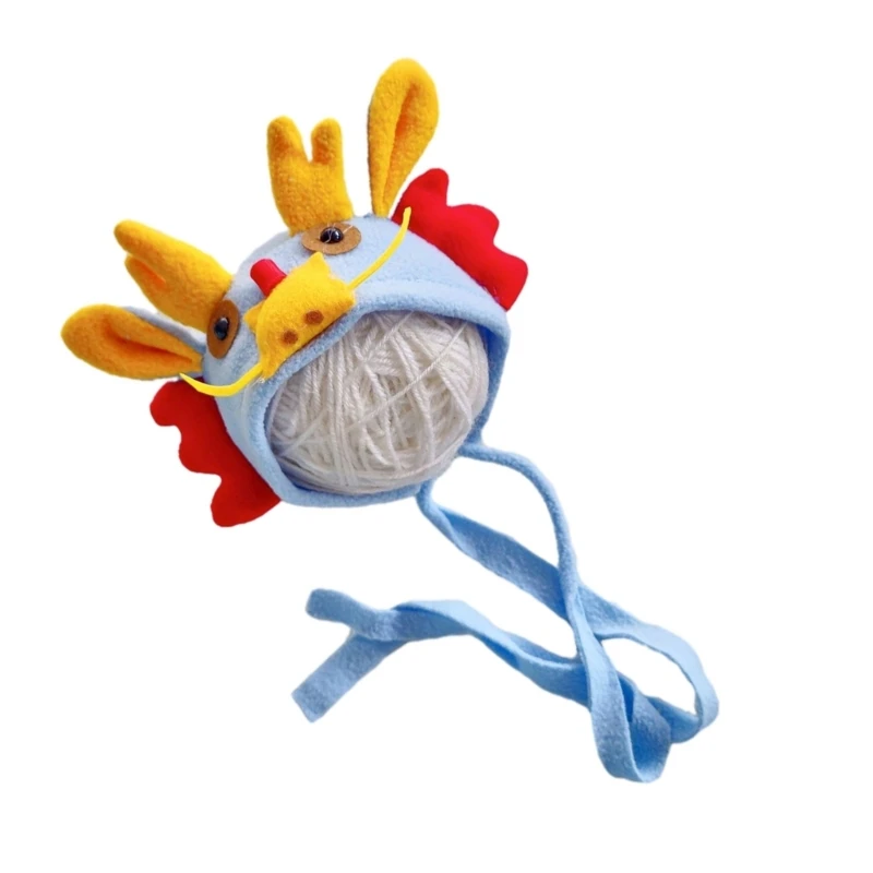 Infant Costume Hat Dragon Headgear Plush Costume Hat Baby Shower Gift Photo Hat H37A