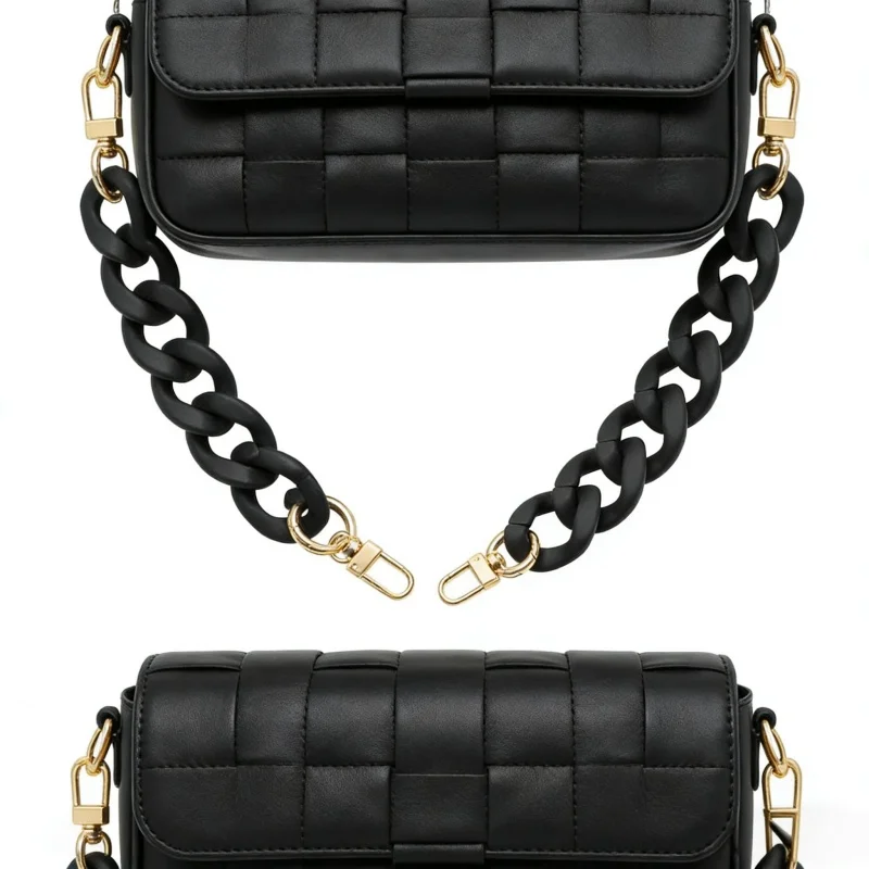 

45CM Large Flat Chain Strap - Acrylic Luxury Handbag Strap Fashionable Replacement Purse Clutches Handles for DIY Crafts